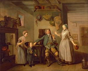 David Garrick et Mary Bradshaw dans Le retour du fermier de David Garrick